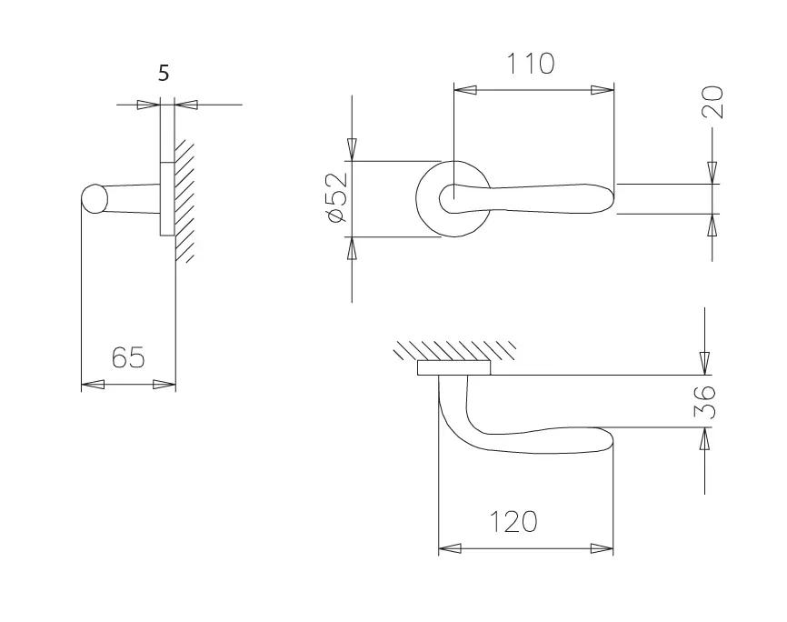 Mâner ușa negru, 294 5S, Tupai [2]