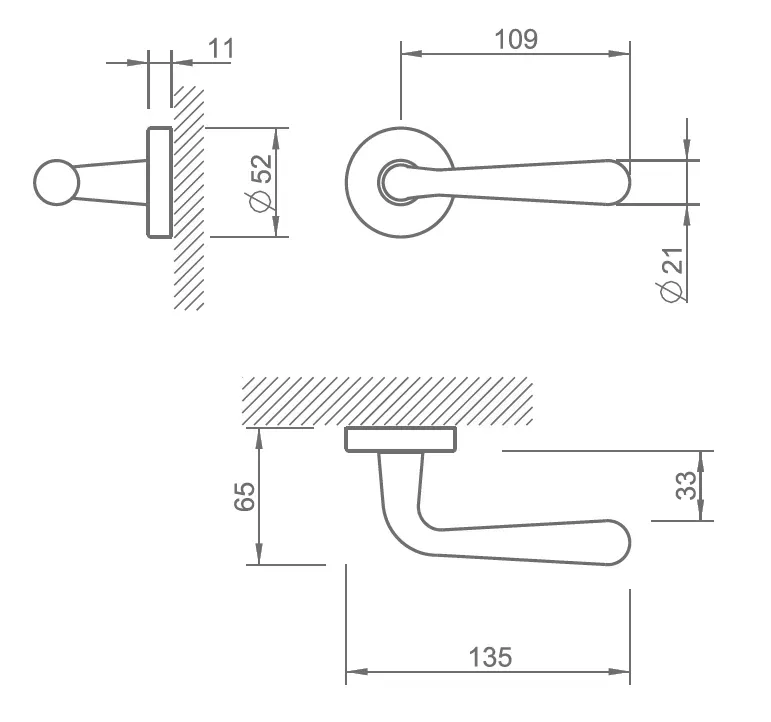 Mâner ușa crom lucios, 293 - rozetă wc [3]