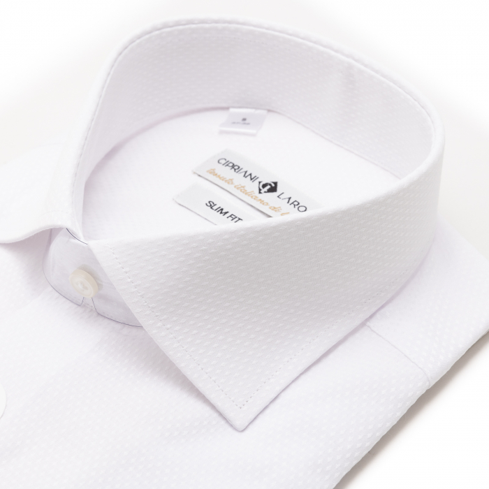 Cămașă Slim Fit albă cu textură - 995 [2]