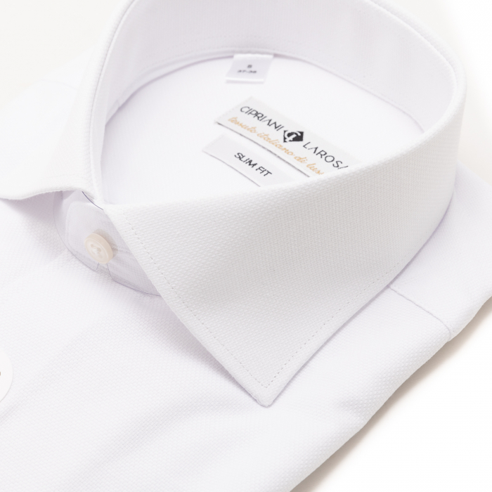 Cămașă Slim Fit albă cu textură [2]