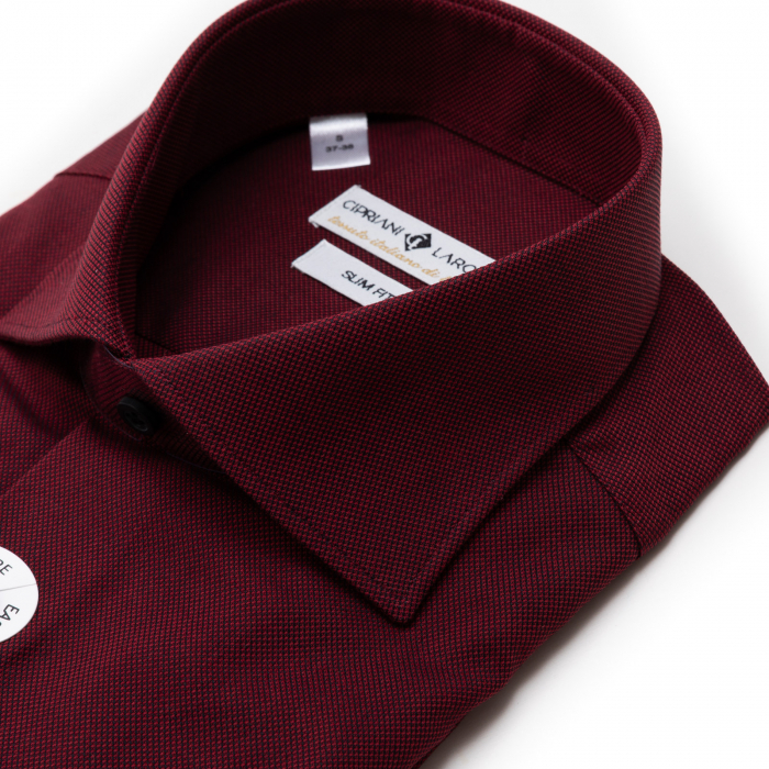 Cămașă Slim Fit roșie cu textură [2]