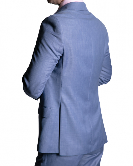 Costum Office Slim Albastru Deschis cu Vestă [3]