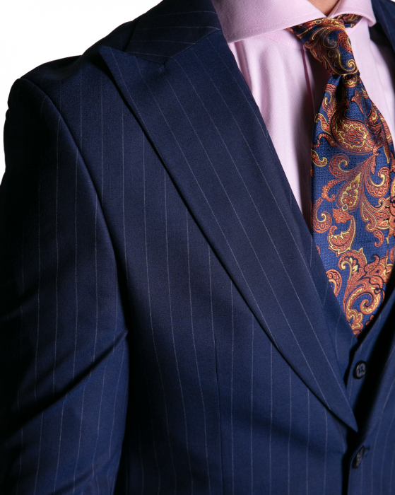 Costum Office Slim Bleumarin cu Vestă [2]
