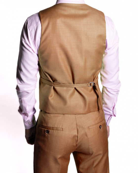 Costum Office Slim Cafeniu cu Vestă [5]