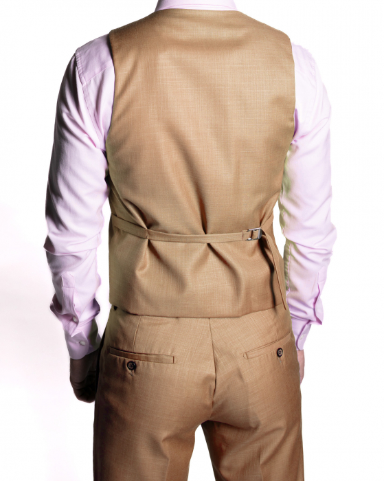 Costum Office Slim Crem cu Vestă [5]
