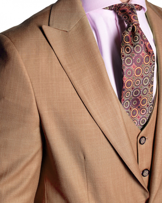 Costum Office Slim Crem cu Vestă [2]