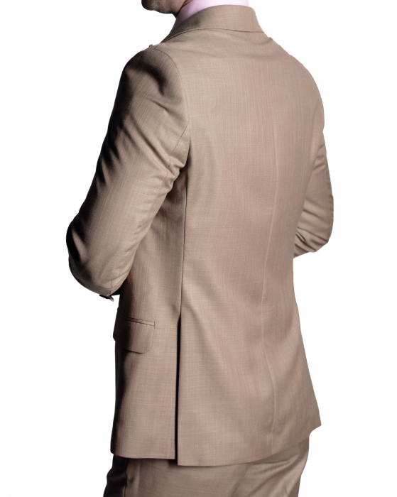 Costum Office Slim Crem Deschis cu Vestă [3]