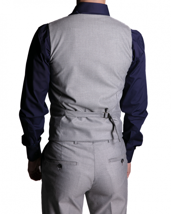 Costum Office Slim Gri cu Vestă [5]
