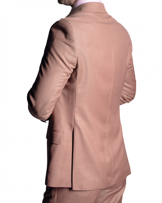 Costum Office Slim Roz Somon cu Vestă [3]