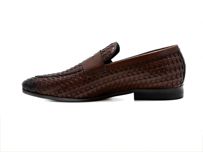 Loafers din piele maro împletită [3]