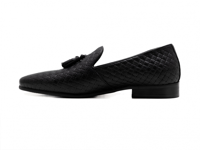 Loafers din piele neagră cu ciucuri [3]