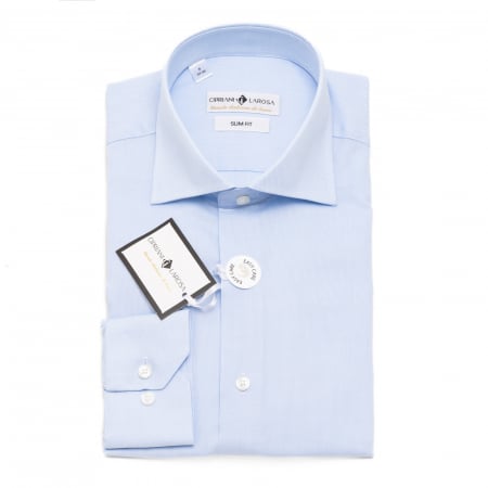 Slim - Cămașă Slim Fit albastră cu textură