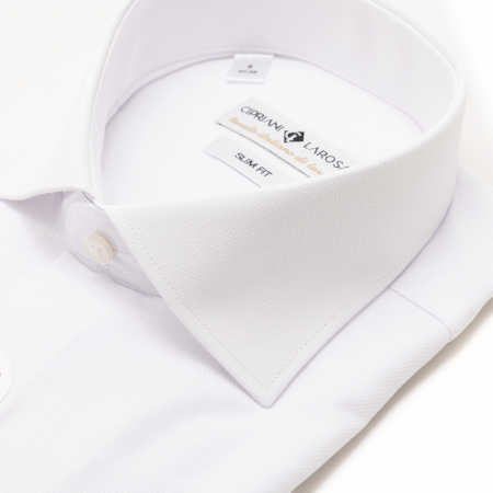 Cămașă Slim Fit albă cu textură [1]