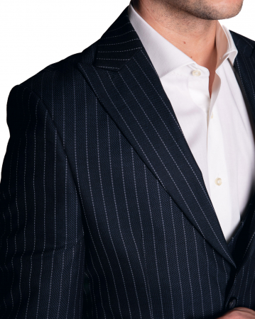 Costum Office Slim Albastru Închis cu Vestă [1]
