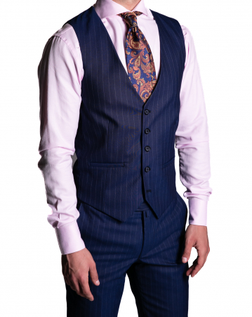 Costum Office Slim Bleumarin cu Vestă [3]
