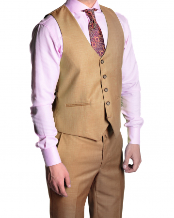 Costum Office Slim Crem cu Vestă [3]