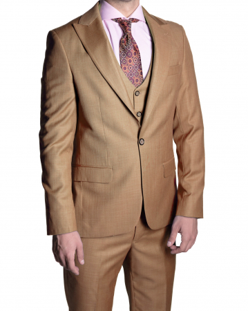 Costume Office - Costum Office Slim Crem cu Vestă