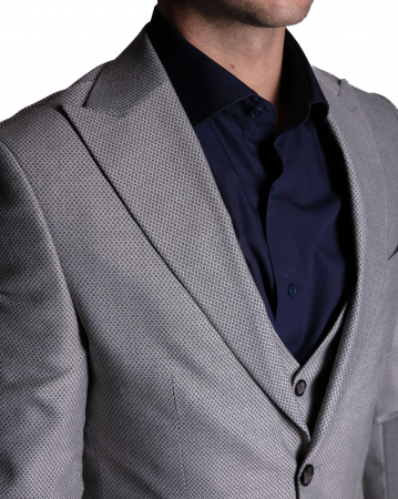 Costum Office Slim Gri cu Vestă [1]