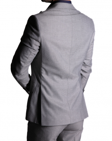 Costum Office Slim Gri cu Vestă [2]