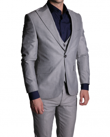 Costume - Costum Office Slim Gri cu Vestă