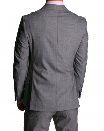 Costum Office Slim Gri Dungat cu Vestă [1]