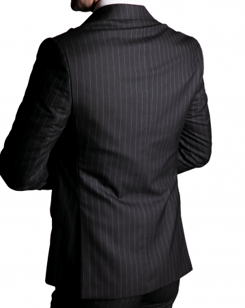 Costum Office Slim Negru cu Vestă [2]