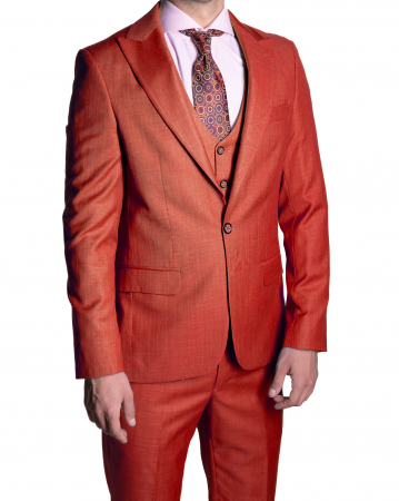 Costume - Costum Office Slim Roșu cu Vestă