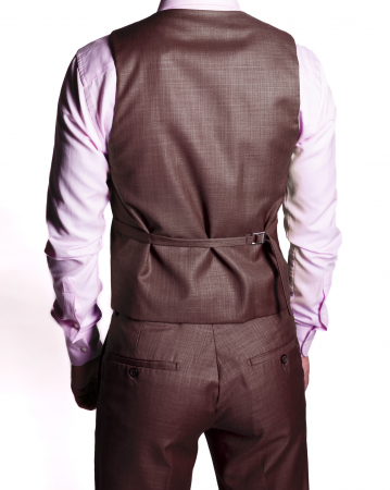 Costum Office Slim Vișiniu cu Vestă [4]