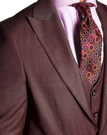 Costum Office Slim Vișiniu cu Vestă [1]