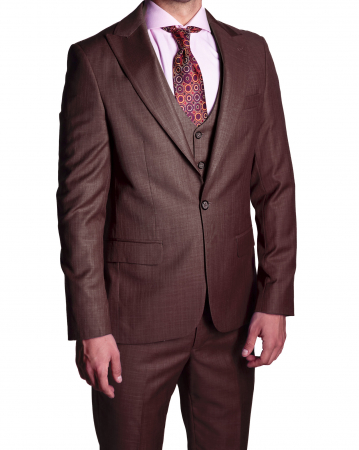 Costume Office - Costum Office Slim Vișiniu cu Vestă
