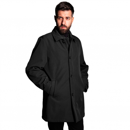 Jachete - Jachetă neagră cu vestă