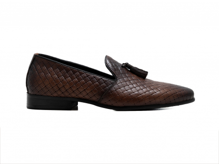 Loafers din piele maro cu ciucuri [1]