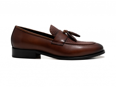 Loafers din piele maro cu ciucuri [1]