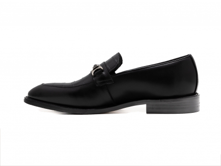 Loafers din piele neagră cu cataramă [2]