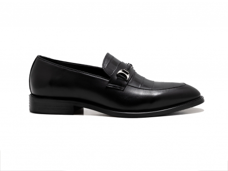 Loafers din piele neagră cu cataramă [1]