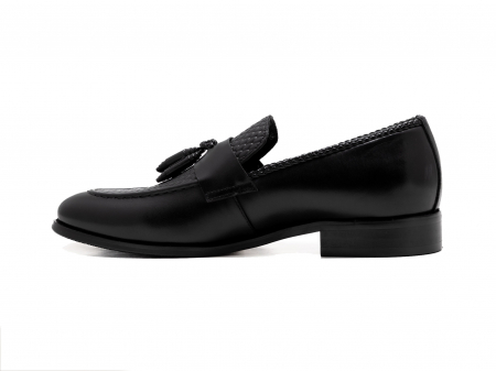 Loafers din piele neagră cu ciucuri [2]