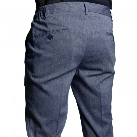 Pantaloni gri albastrui, cu șnur [2]