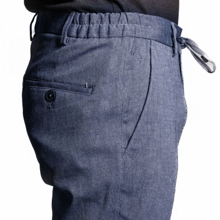 Pantaloni gri albastrui, cu șnur [1]