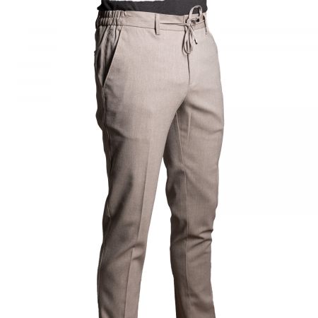 Pantaloni - Pantaloni crem, cu șnur