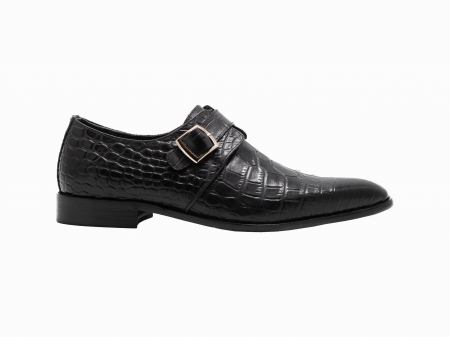 Pantofi Office negru crocodil cu cataramă [1]