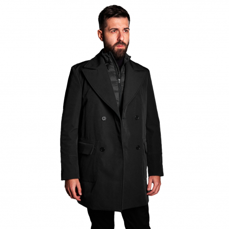 Jachete - Trenci negru cu vestă
