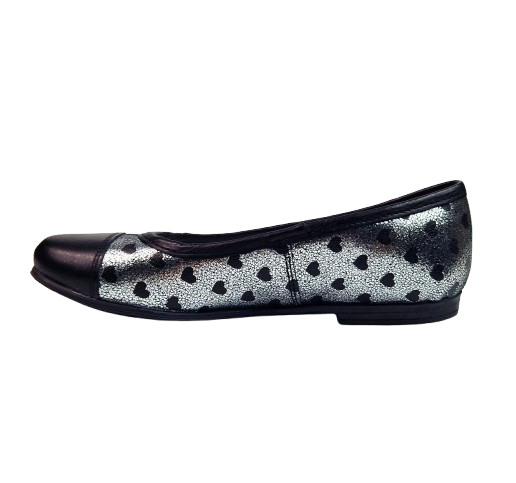 Balerini Fete Hokide Piele Naturala Negru Gri HK330NG [3]