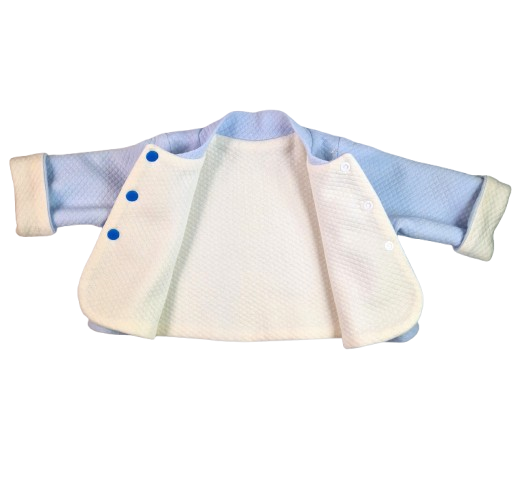 Compleu botez baieti cu doua fete, marimea 62, Crem-Bleu, MAR0031 [3]