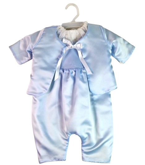 Compleu botez baieti cu doua fete - Print, marimea 62, Bleu-Crem MAR0028 [4]