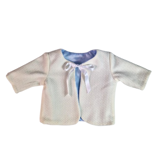Compleu botez baieti cu doua fete - Print, marimea 62, Bleu-Crem MAR0028 [8]