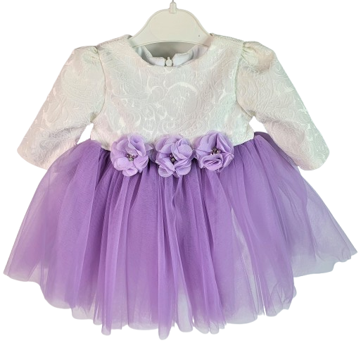 Compleu iarna botez fete sezon rece, marimea 62, alb-mov, 0-3 luni RTX0006C [3]