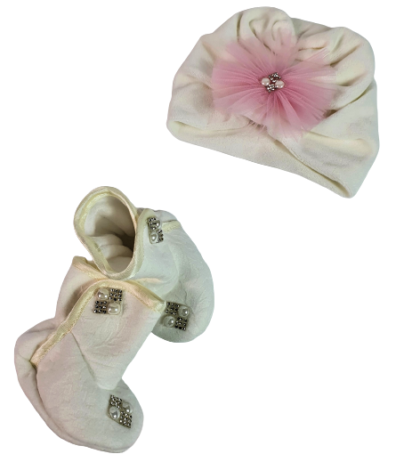 Compleu botez fete sezon rece, marimea 62, alb-roz, 0-3 luni RTX0006D iarna [7]