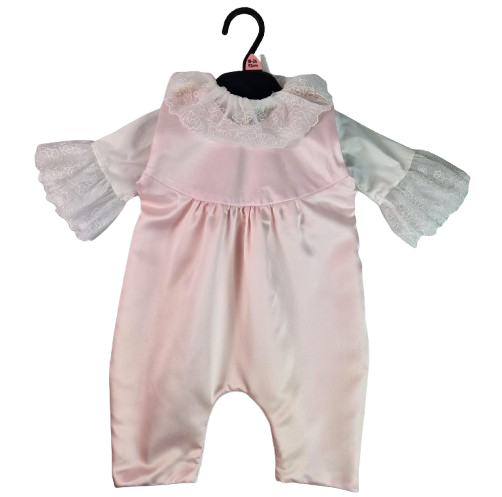 Compleu botez fete cu doua fete - Printesa, marimea 62, Roz-Crem MAR0027 [10]