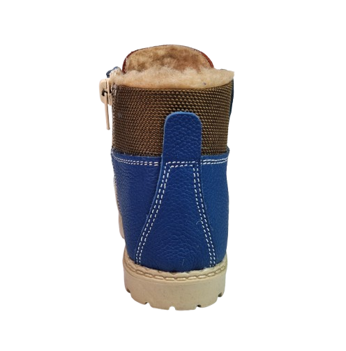 Ghete Baieti Hokide cu talonet Piele Naturala Imblanite Albastru HK365AB2 [5]