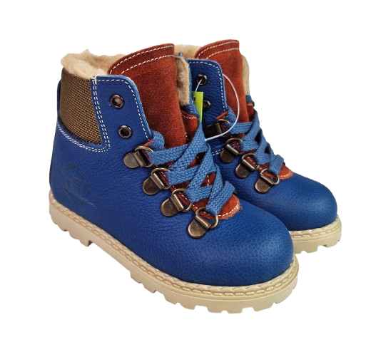 Ghete Baieti Hokide cu talonet Piele Naturala Imblanite Albastru HK365AB2 [7]